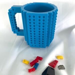 Lego Build-On Brick Blue Coffee Mug 12oz BPA Free Plastic Building Blocks